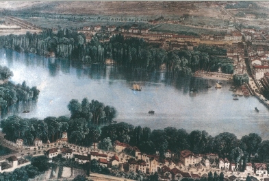 Enghien-les-Bains - Panoramic view on the lake
